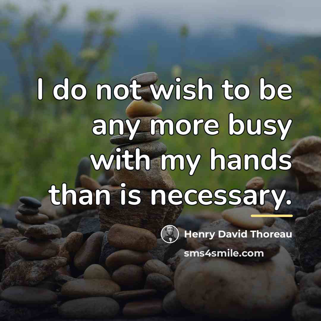 “I do not wish to be any more busy with…” quote by Henry David Thoreau