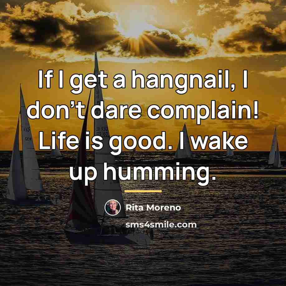 “If I get a hangnail, I don't dare complain! Life…” quote by Rita Moreno