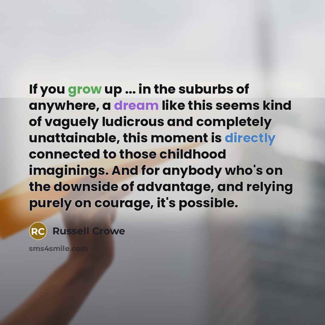 “If you grow up ... in the suburbs of anywhere,…” quote by Russell Crowe