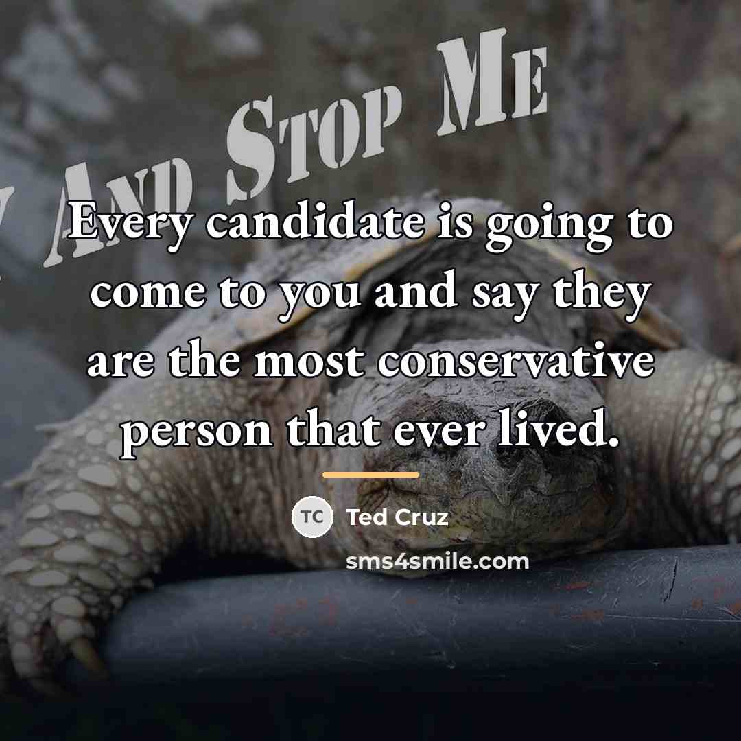 “Every candidate is going to come to you and say…” quote by Ted Cruz