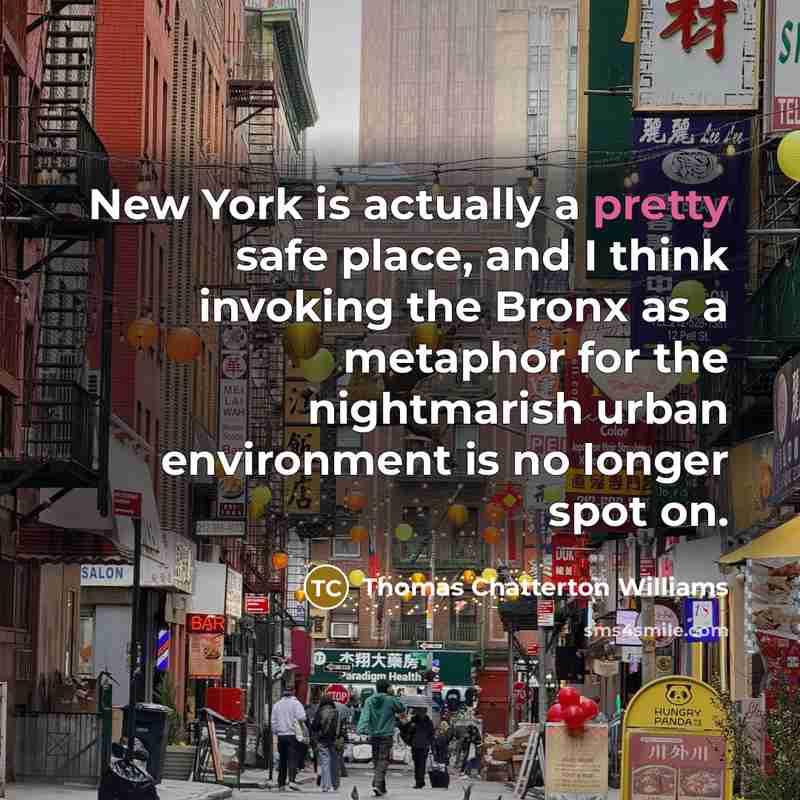 “New York is actually a pretty safe place, and I…” quote by Thomas Chatterton Williams