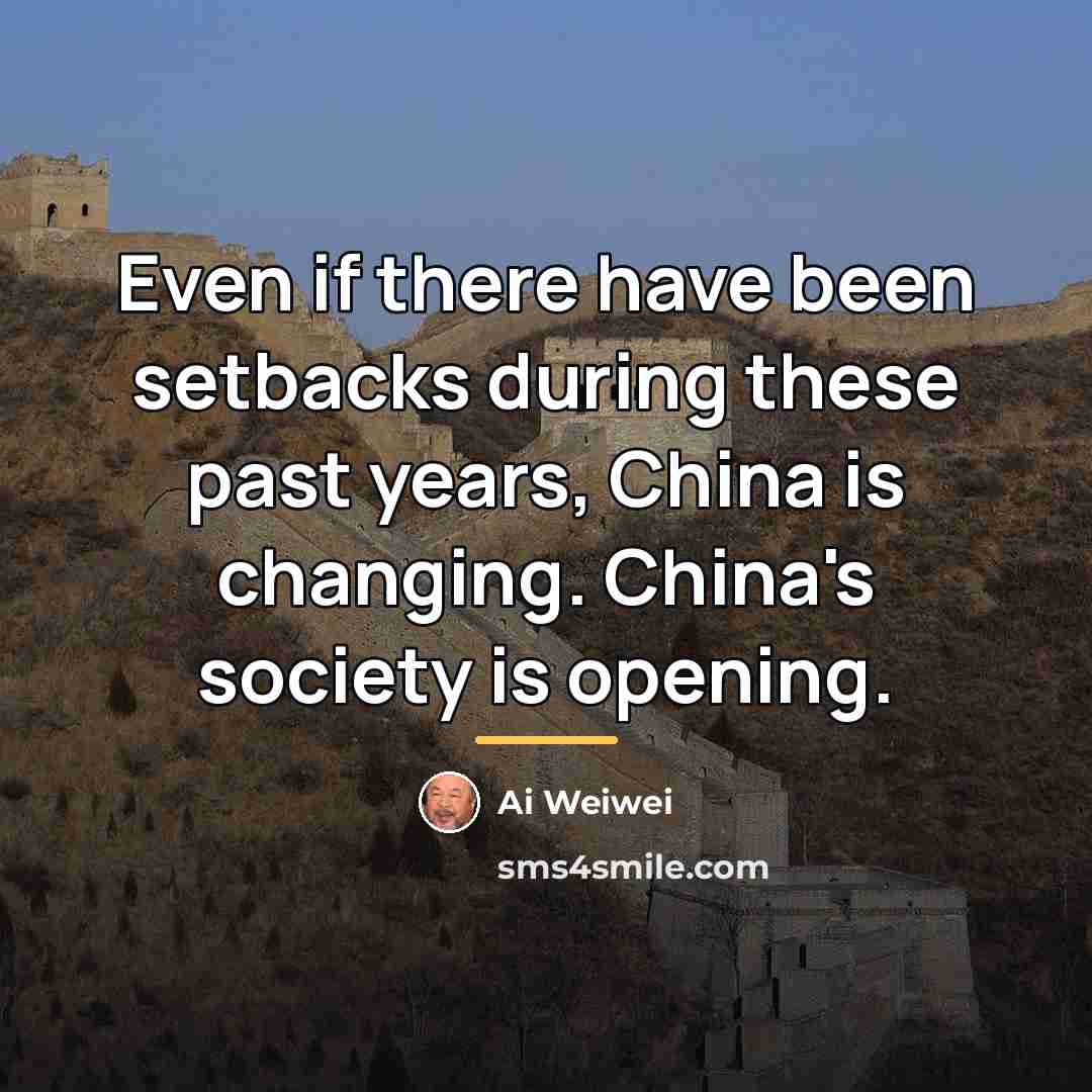 “Even if there have been setbacks during these past years,…” quote by Ai Weiwei