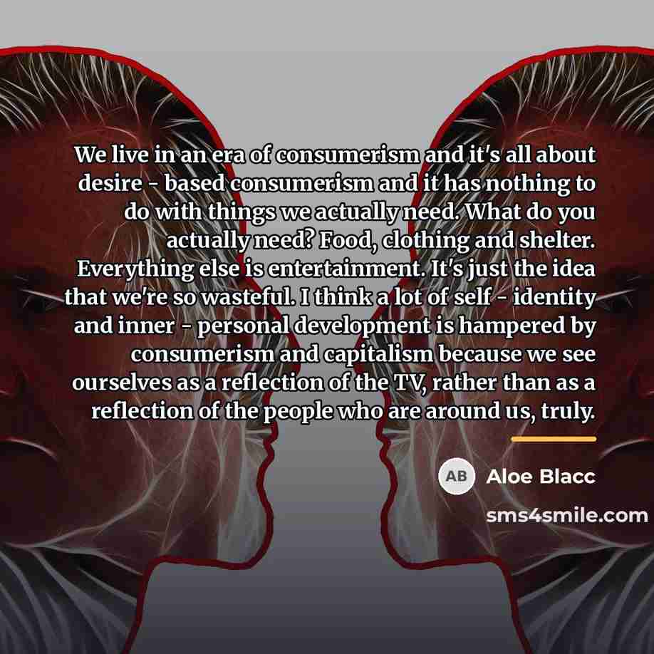“We live in an era of consumerism and it's all…” quote by Aloe Blacc