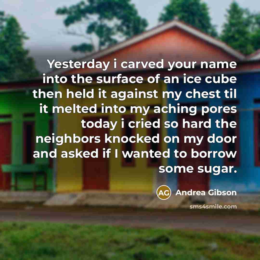 “Yesterday i carved your name into the surface of an…” quote by Andrea Gibson