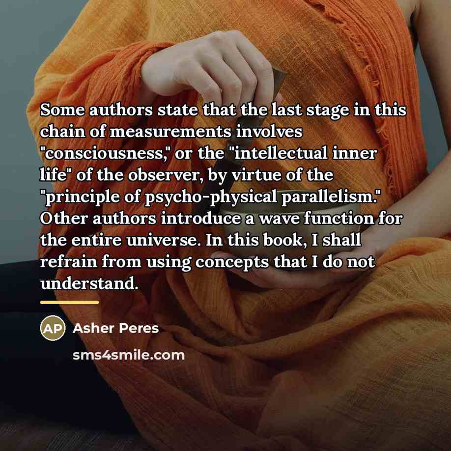 “Some authors state that the last stage in this chain…” quote by Asher Peres