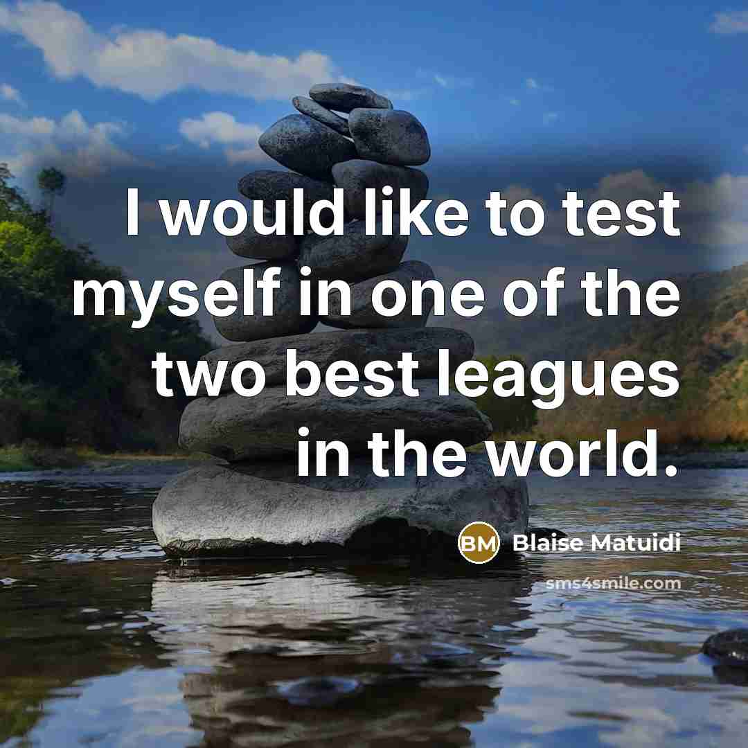 “I would like to test myself in one of the…” quote by Blaise Matuidi