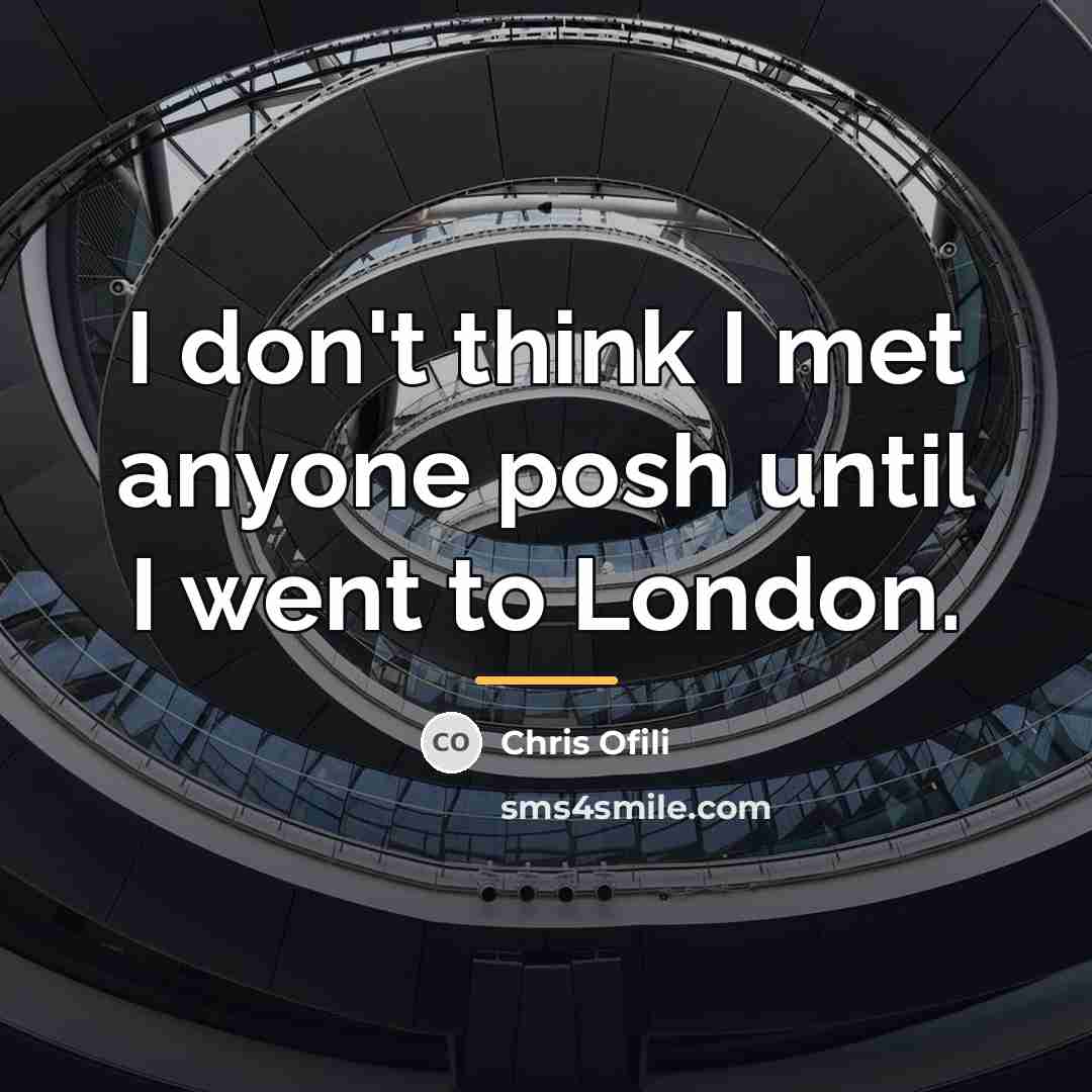 “I don't think I met anyone posh until I went…” quote by Chris Ofili