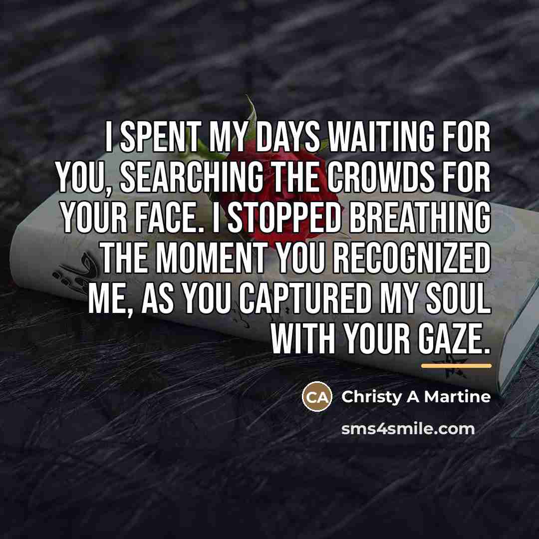 “I spent my days waiting for you, searching the crowds…” quote by Anonymous