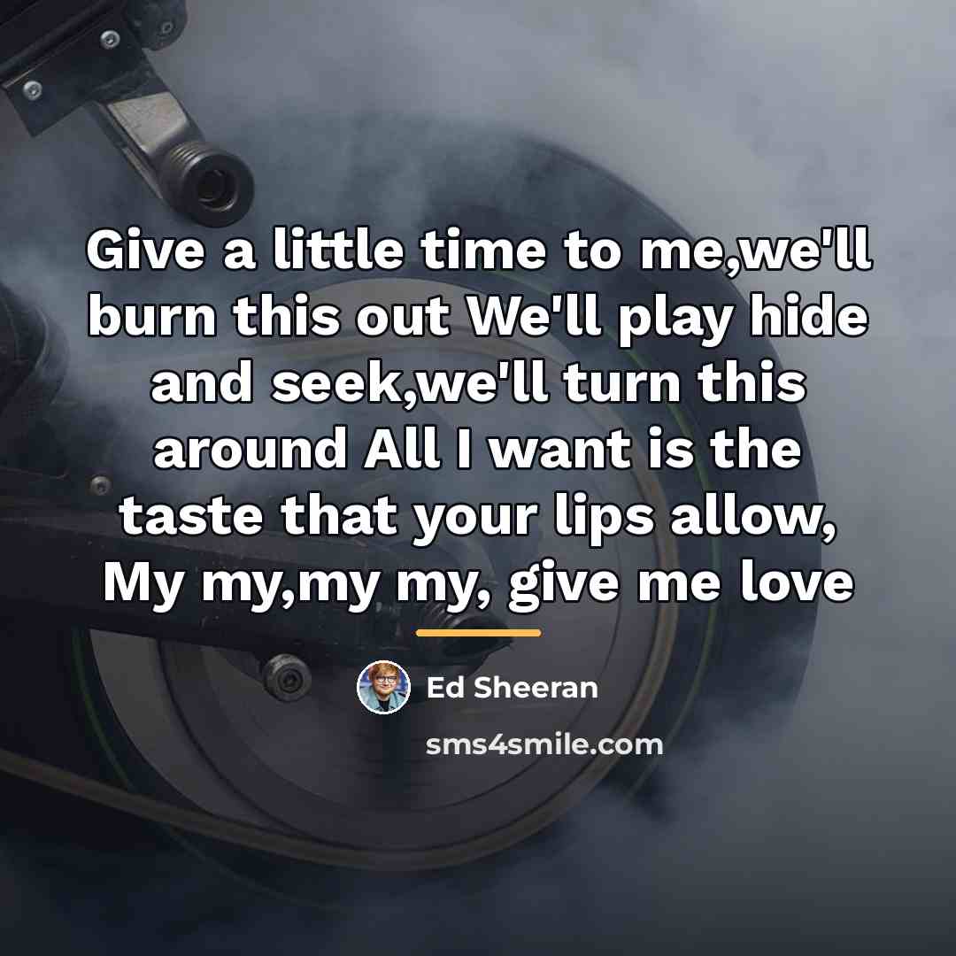 “Give a little time to me,we'll burn this out We'll…” quote by Ed Sheeran