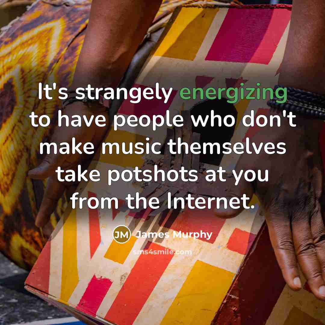 “It's strangely energizing to have people who don't make music themselves take potshots at you from the Internet.” quote by James Murphy