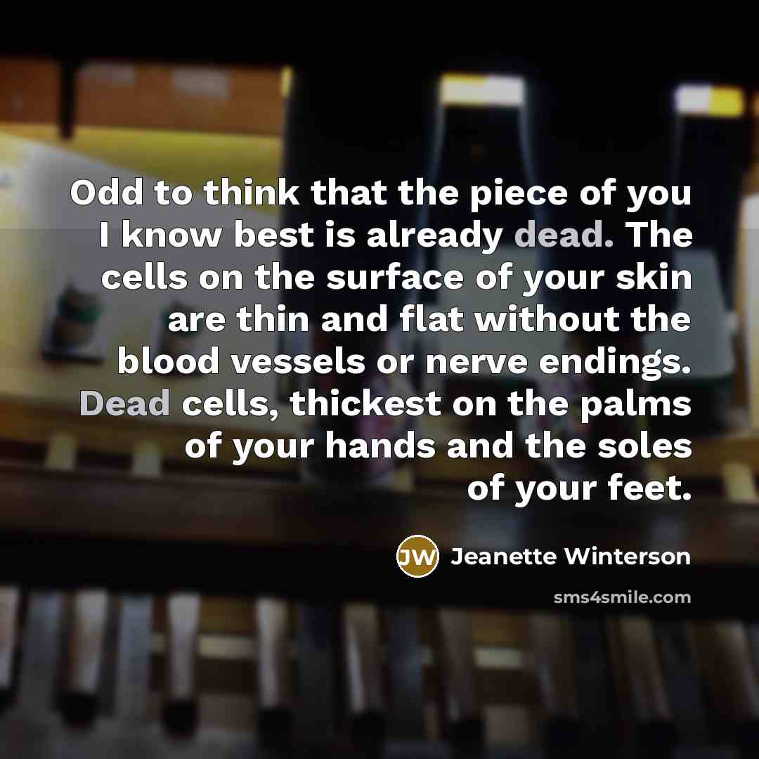 “Odd to think that the piece of you I know…” quote by Jeanette Winterson