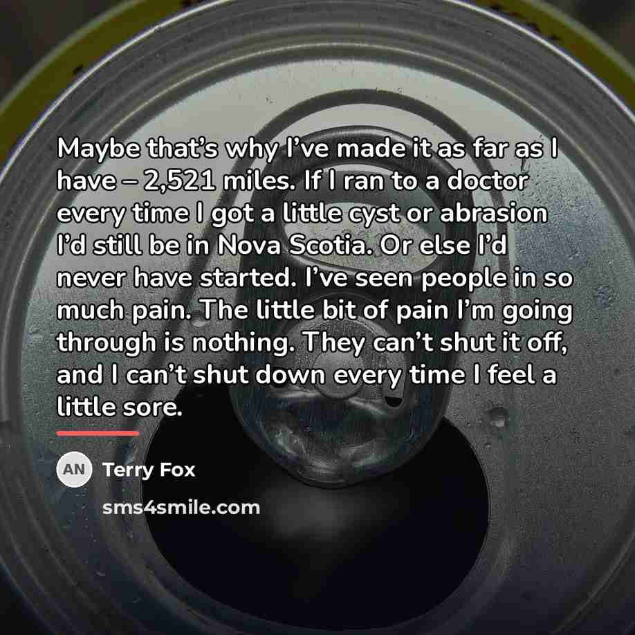 “Maybe that’s why I’ve made it as far as I…” quote by Terry Fox