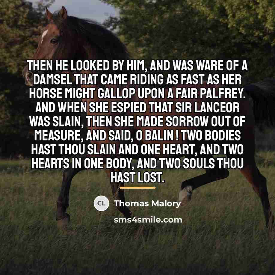 “Then he looked by him, and was ware of a…” quote by Thomas Malory