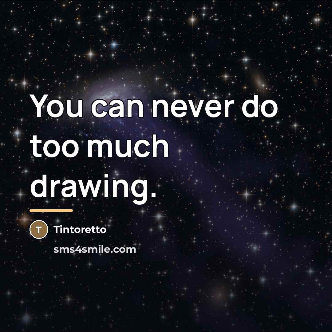 “You can never do too much drawing.…” quote by Tintoretto