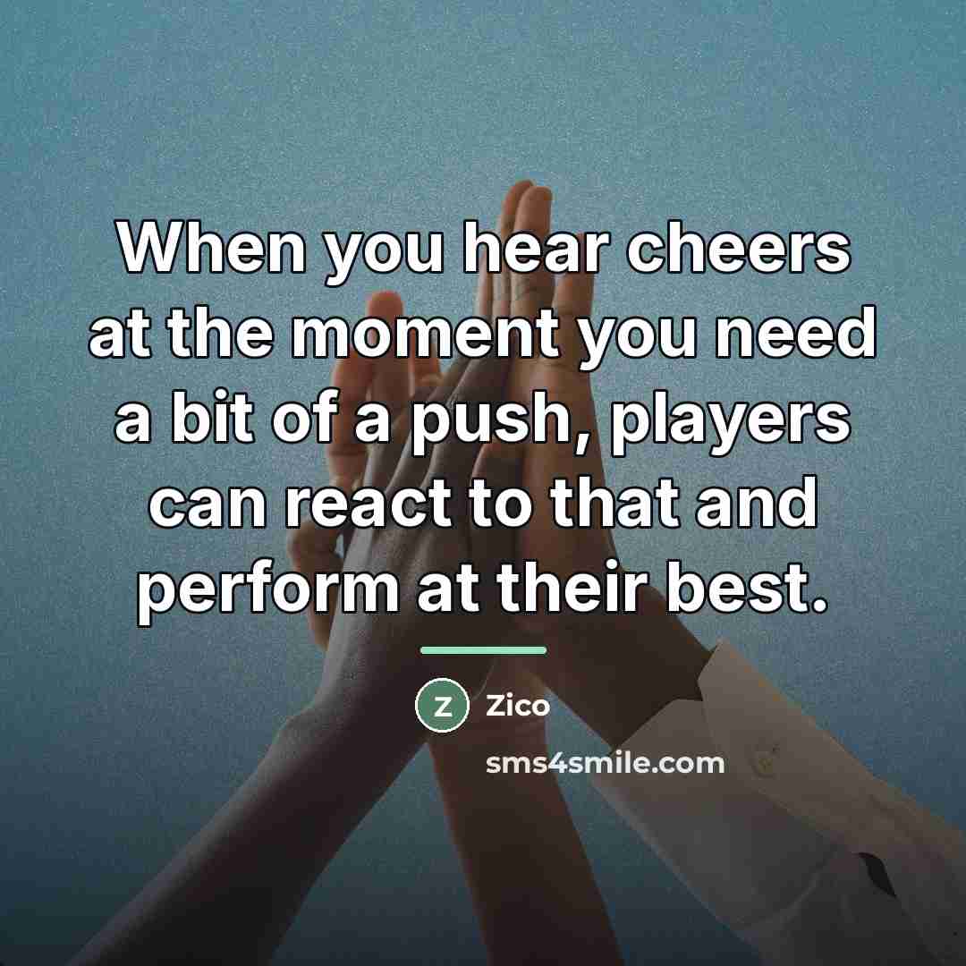 “When you hear cheers at the moment you need a…” quote by Zico