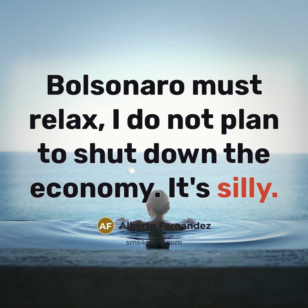 “Bolsonaro must relax, I do not plan to shut down…” quote by Alberto Fernandez