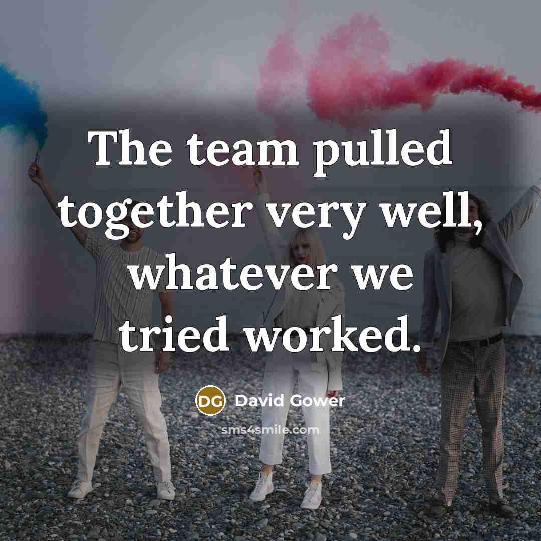 “The team pulled together very well, whatever we tried worked.” quote by David Gower