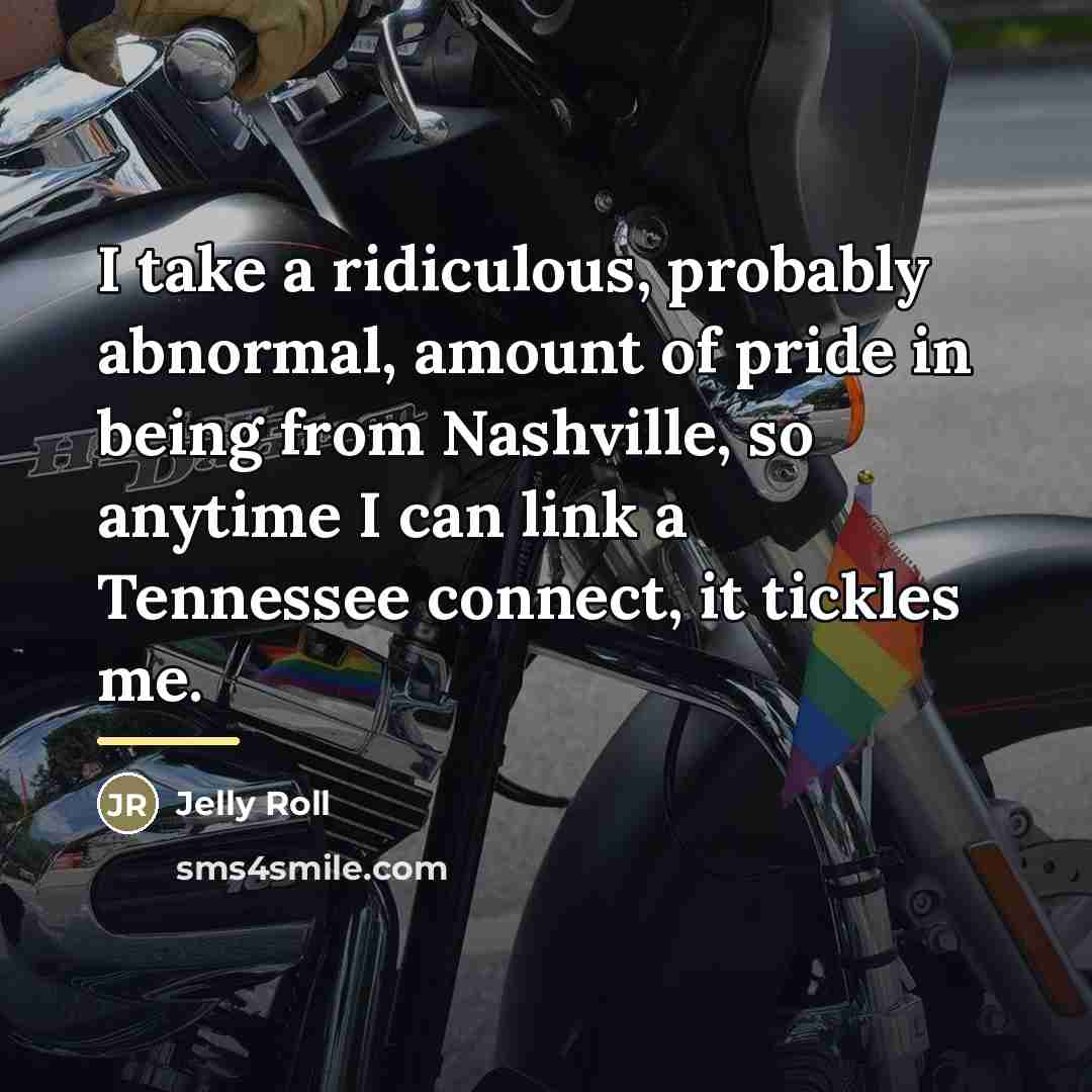“I take a ridiculous, probably abnormal, amount of pride in…” quote by Jelly Roll