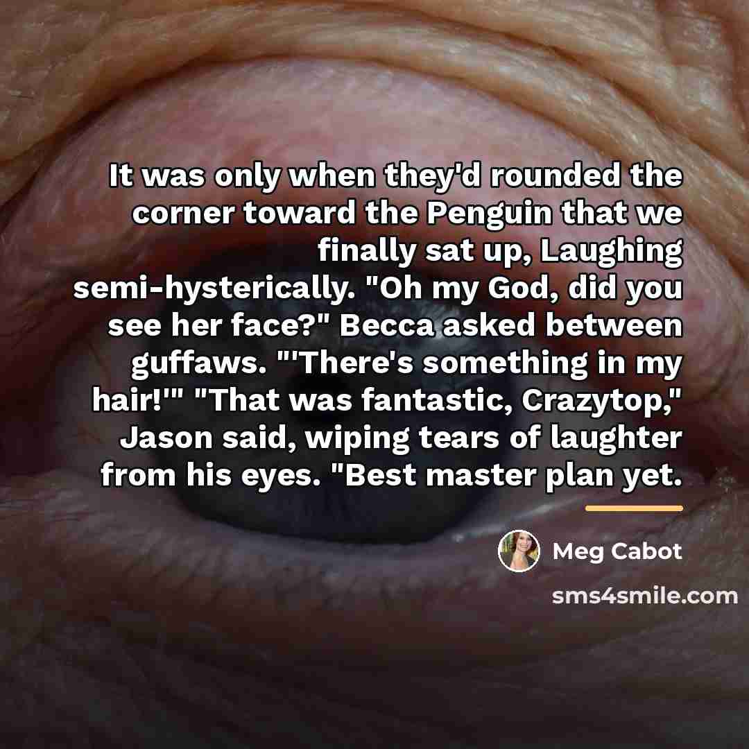 “It was only when they'd rounded the corner toward the…” quote by Meg Cabot