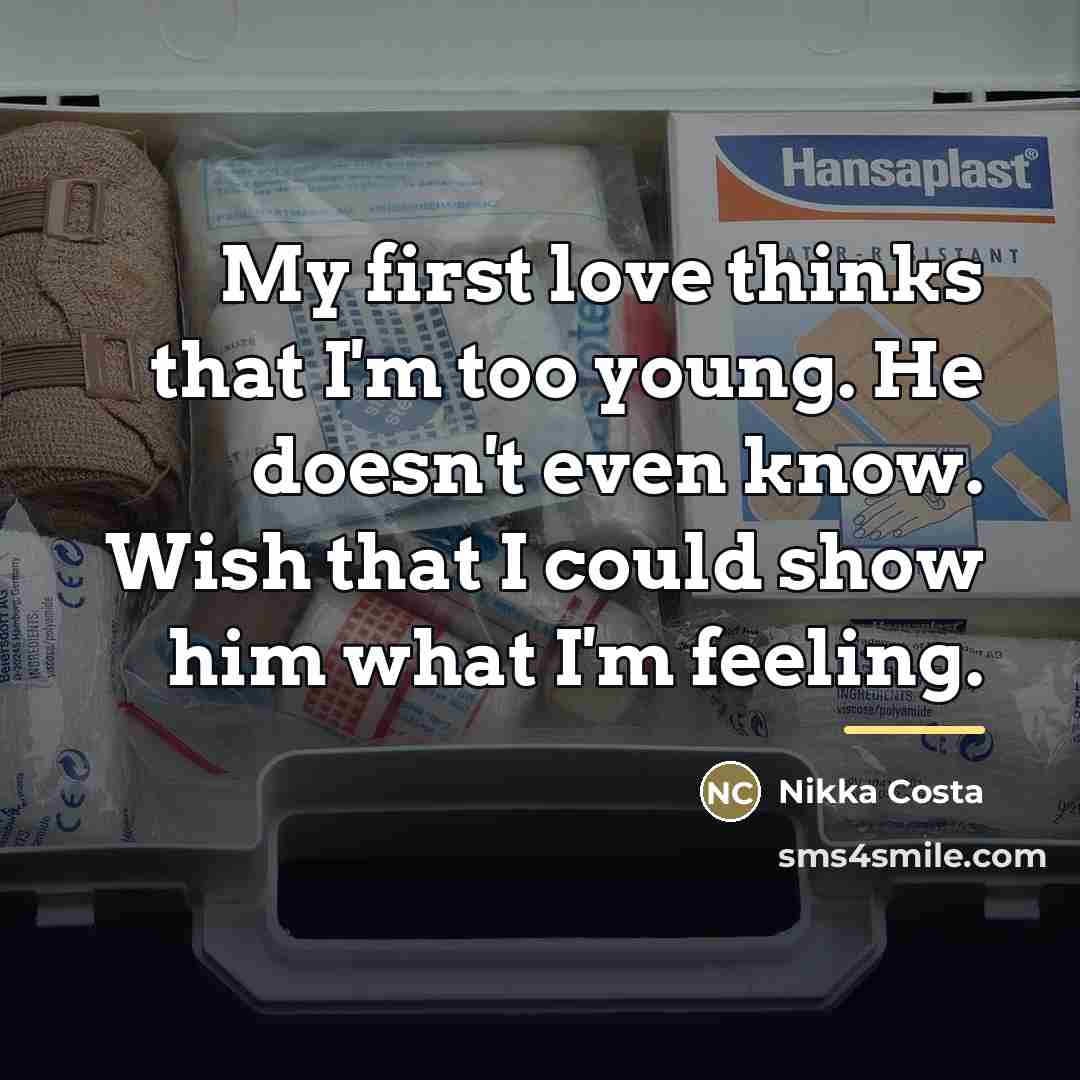 “My first love thinks that I'm too young. He doesn't…” quote by Nikka Costa