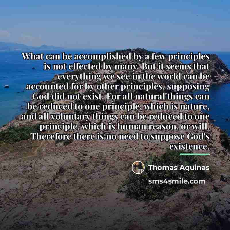 “What can be accomplished by a few principles is not…” quote by Thomas Aquinas
