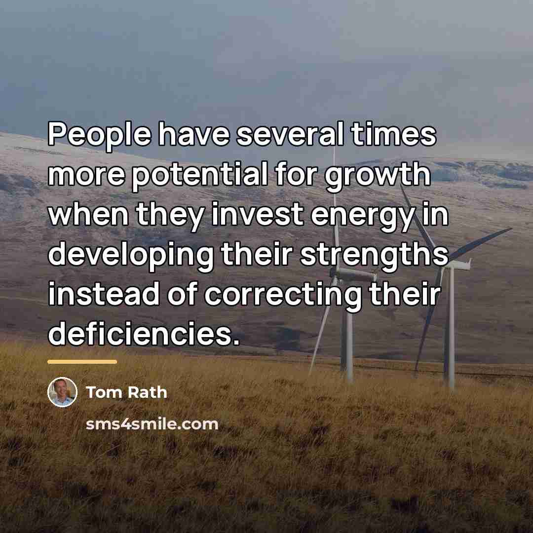 “People have several times more potential for growth when they…” quote by Tom Rath
