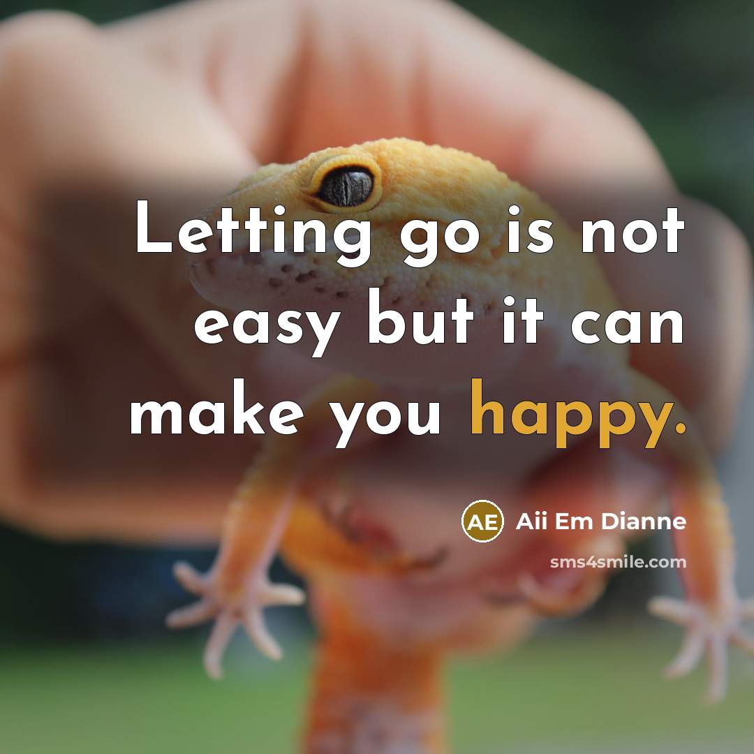 “Letting go is not easy but it can make you…” quote by Aii Em Dianne