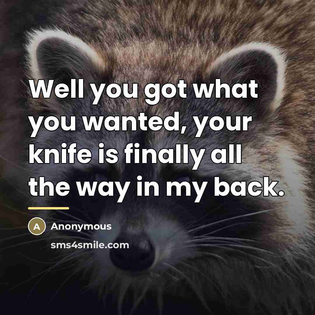 “Well you got what you wanted, your knife is finally…” quote by Anonymous