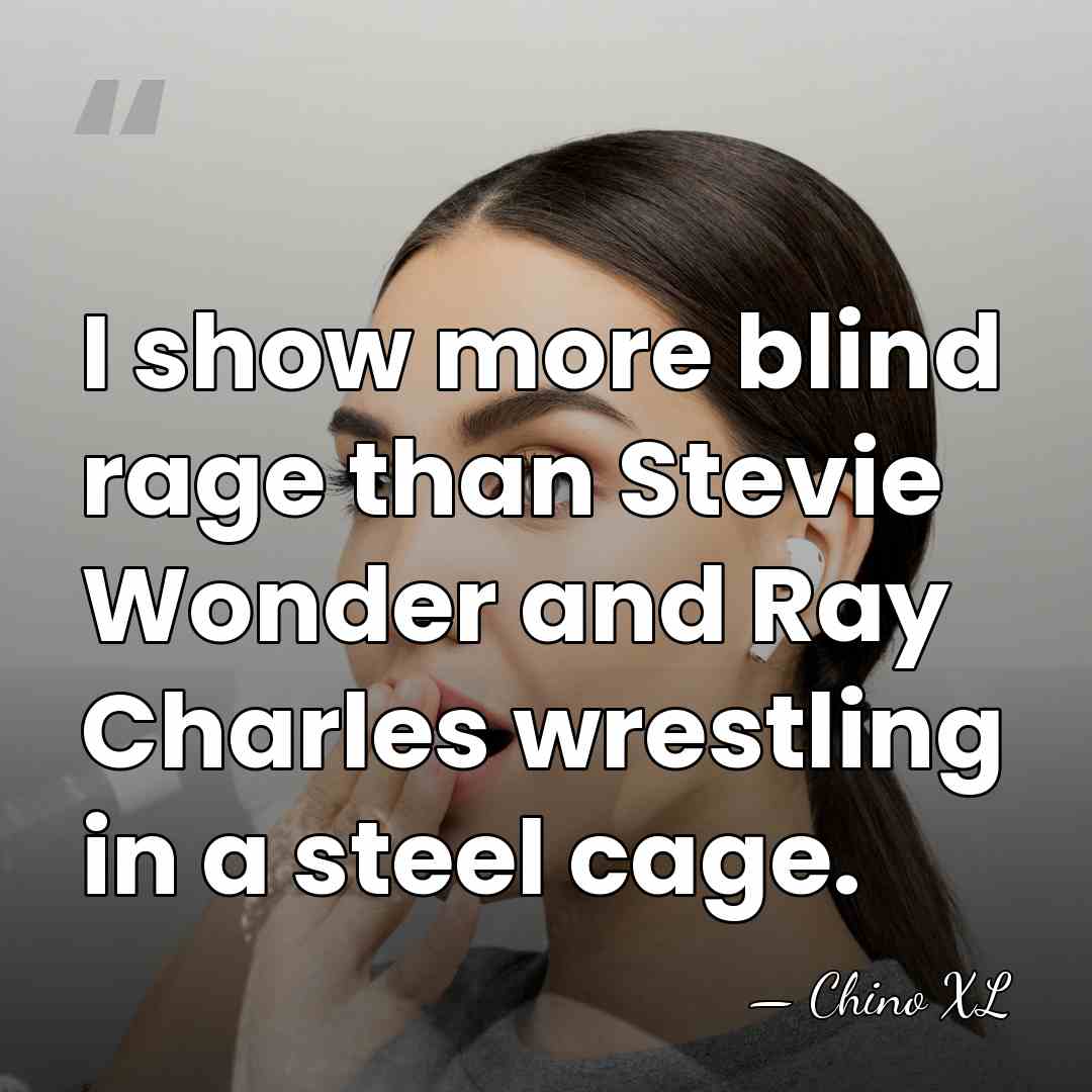 I show more blind rage than Stevie Wonder and Ray Charles wrestling&hellip; - Chino XL