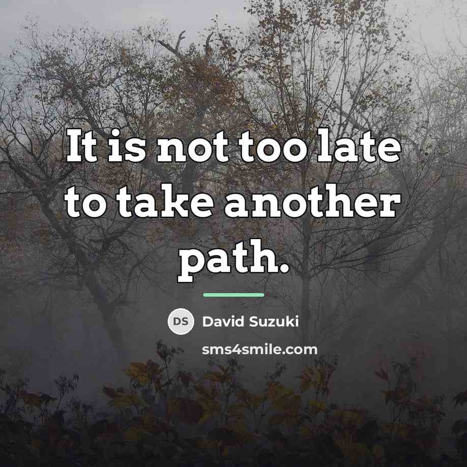 “It is not too late to take another path.…” quote by David Suzuki