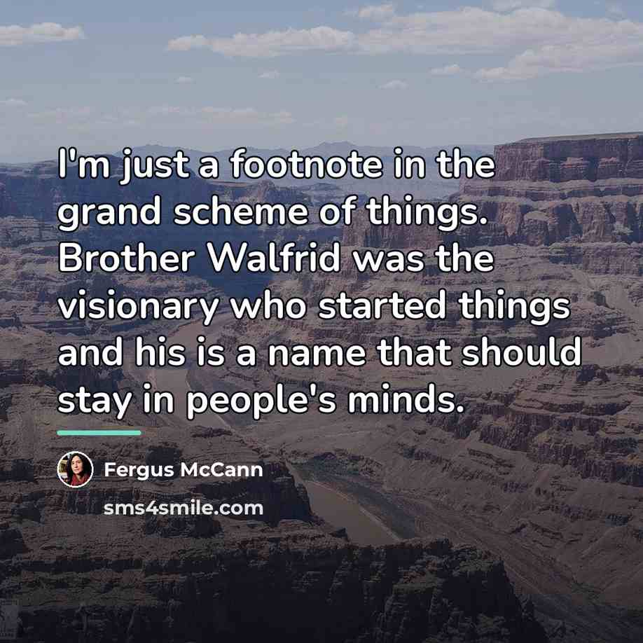 “I'm just a footnote in the grand scheme of things.…” quote by Fergus McCann