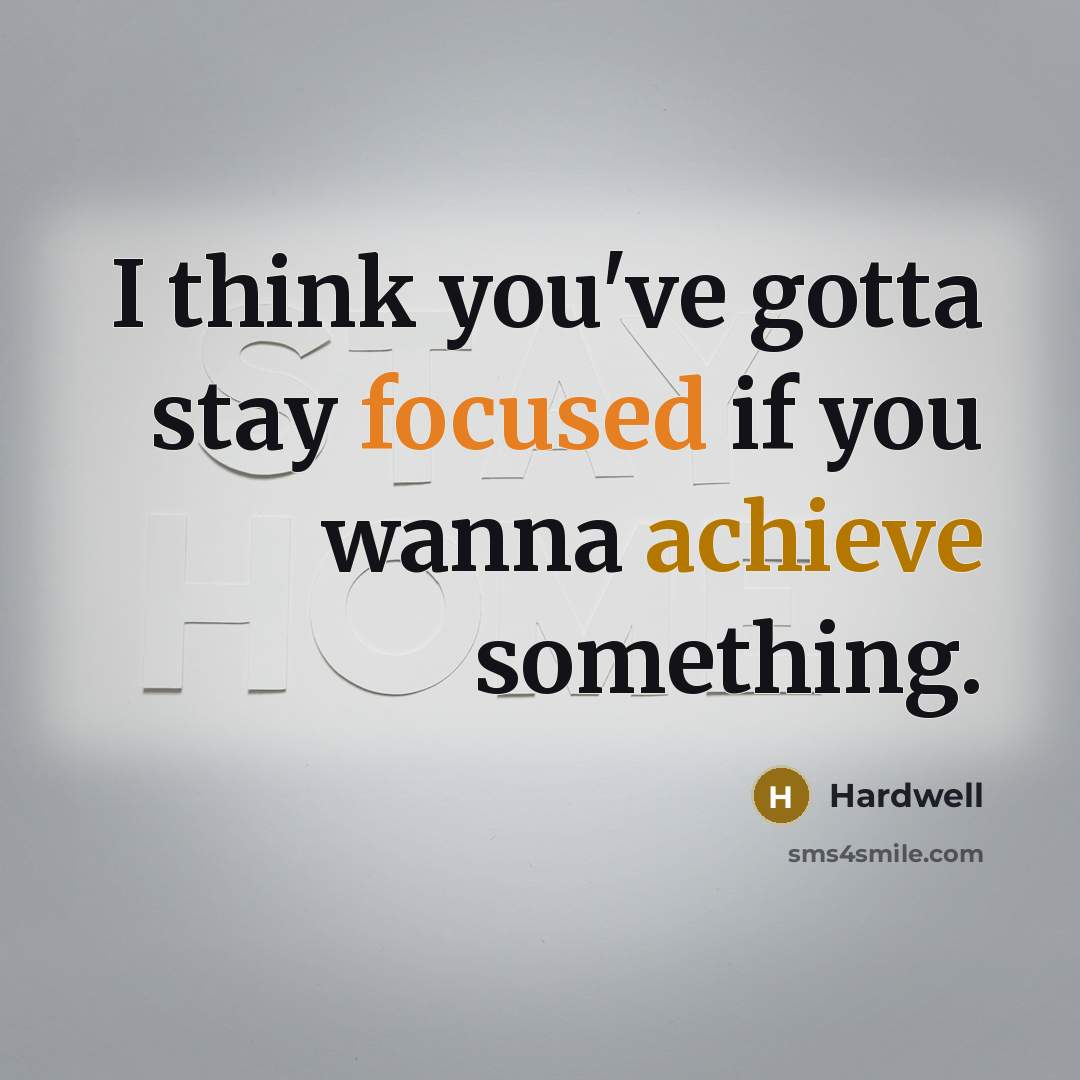 “I think you've gotta stay focused if you wanna achieve…” quote by Hardwell