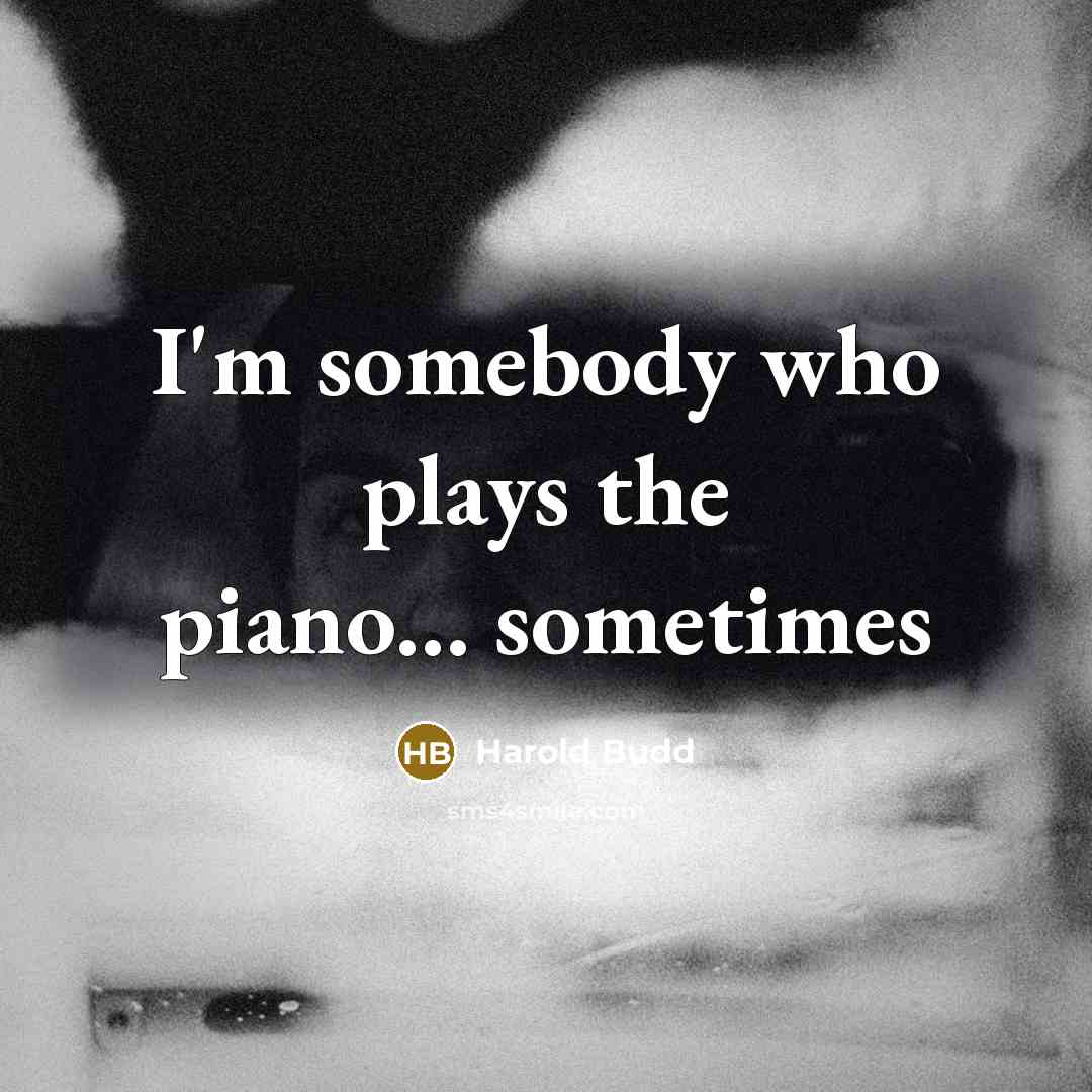 “I'm somebody who plays the piano... sometimes…” quote by Harold Budd
