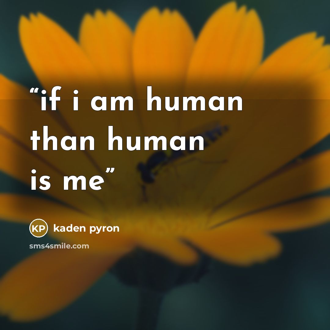 “if i am human than human is me” quote by kaden pyron