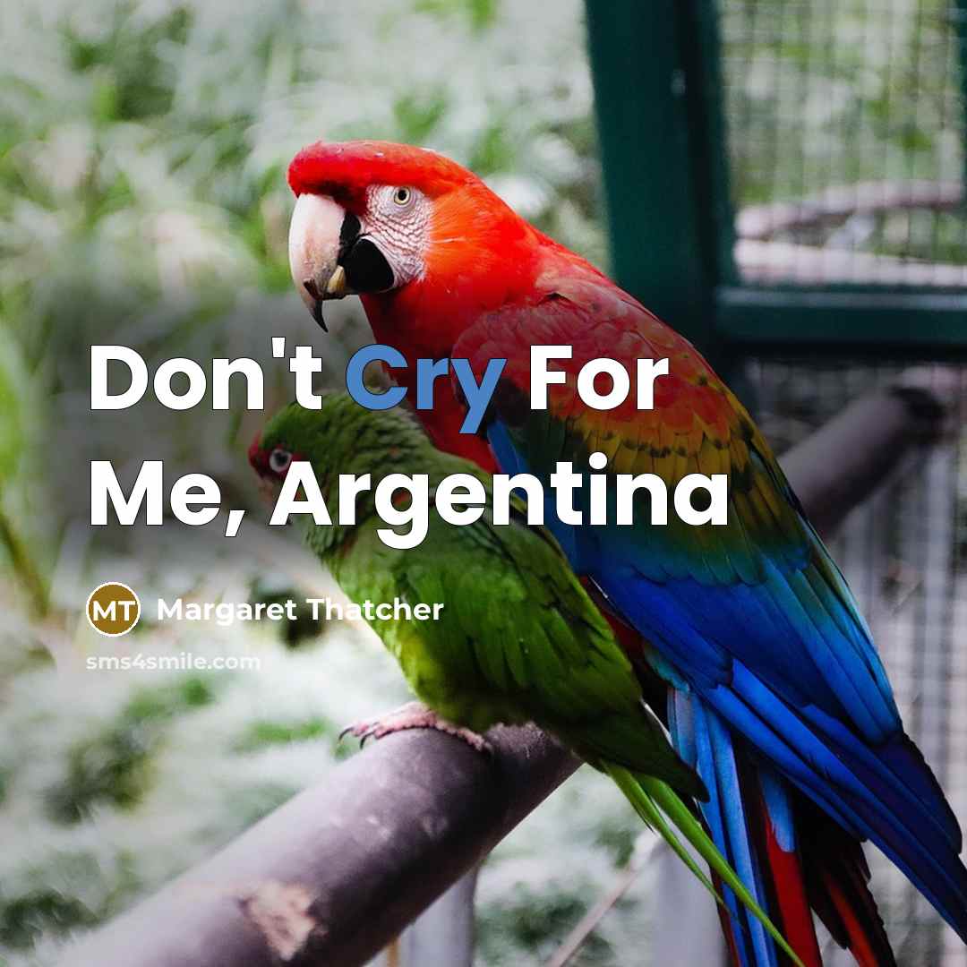 “Don't Cry For Me, Argentina…” quote by Margaret Thatcher