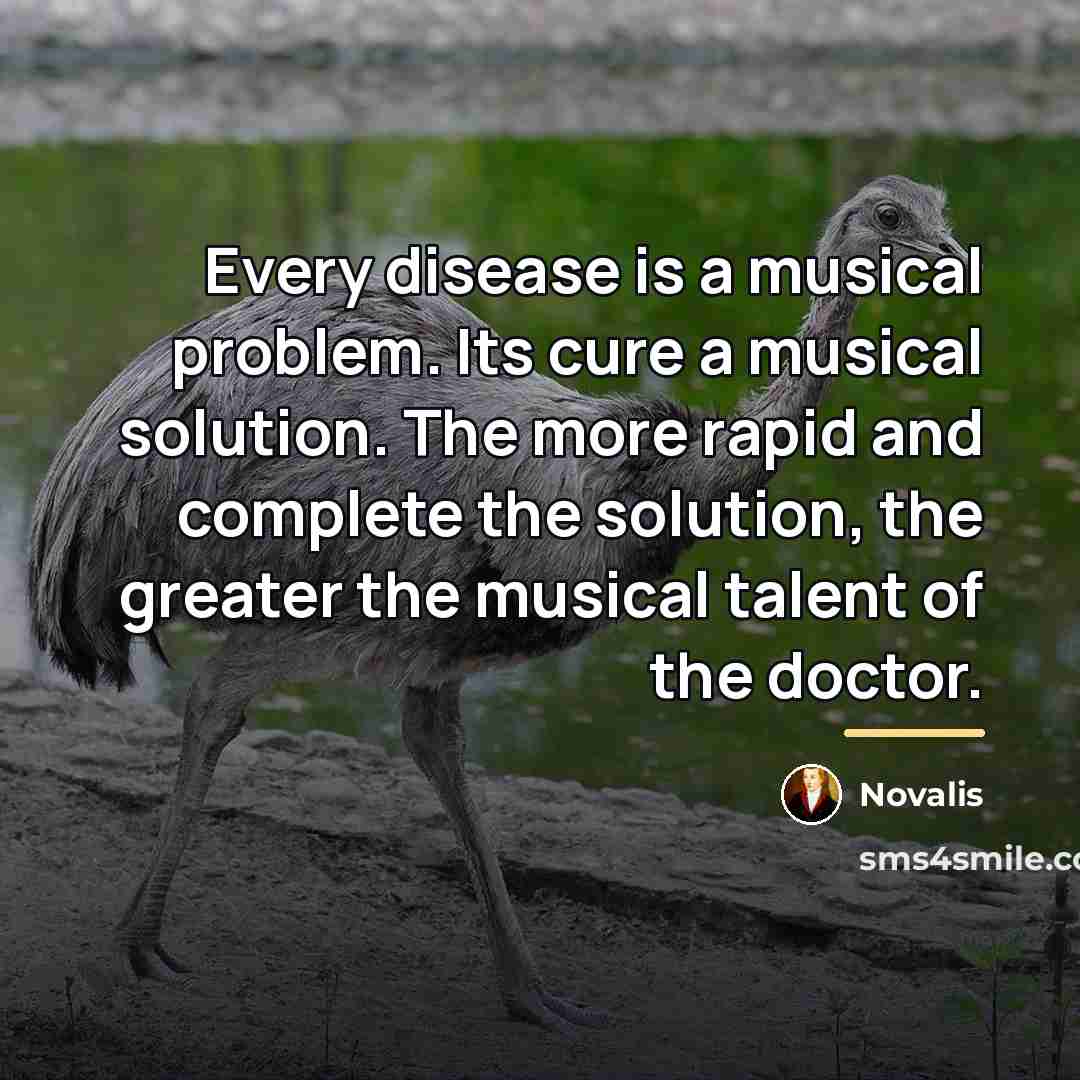 “Every disease is a musical problem. Its cure a musical…” quote by Novalis
