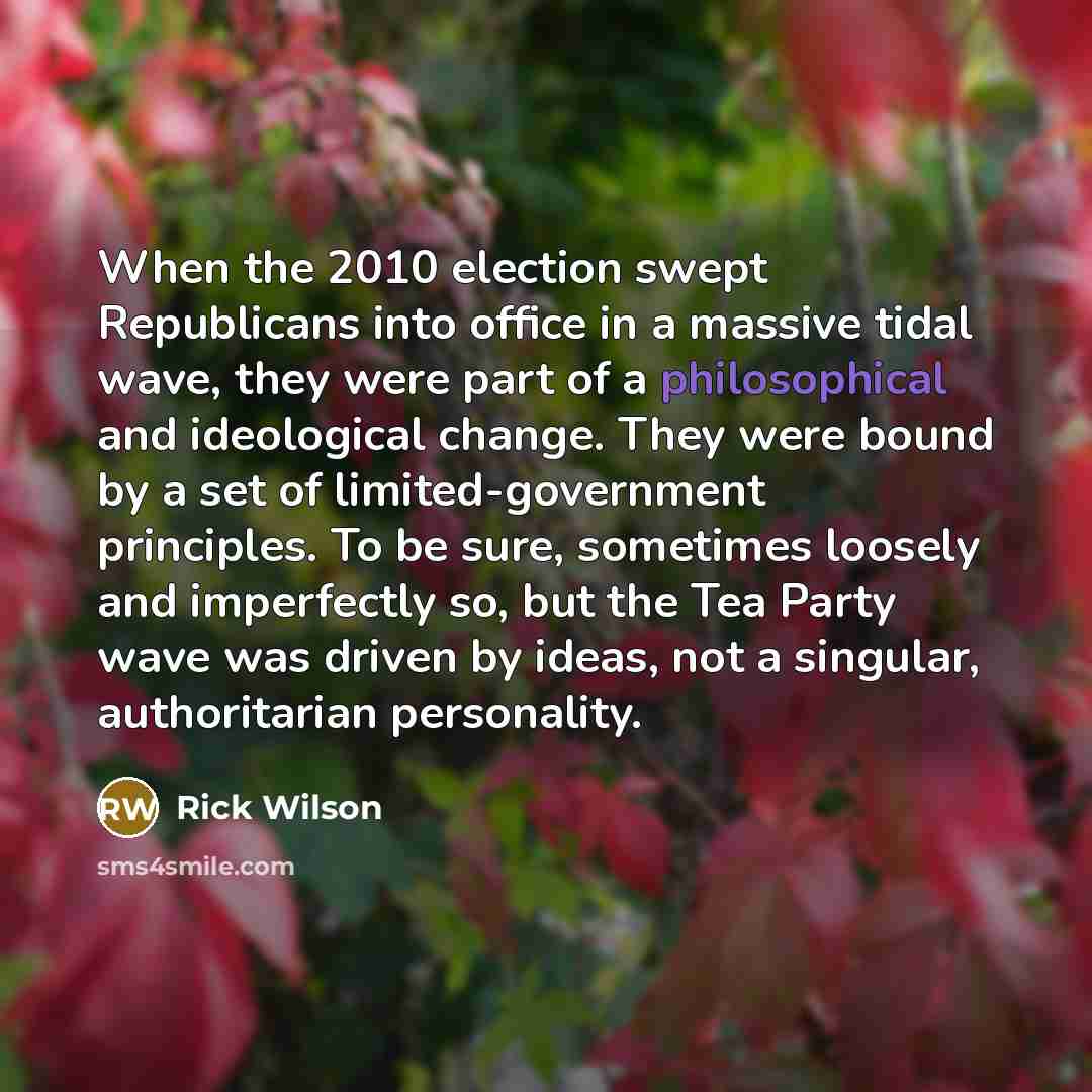 “When the 2010 election swept Republicans into office in a…” quote by Rick Wilson