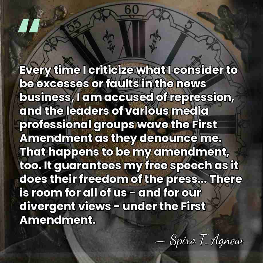 Every time I criticize what I consider to be excesses or faults&hellip; - Spiro T. Agnew