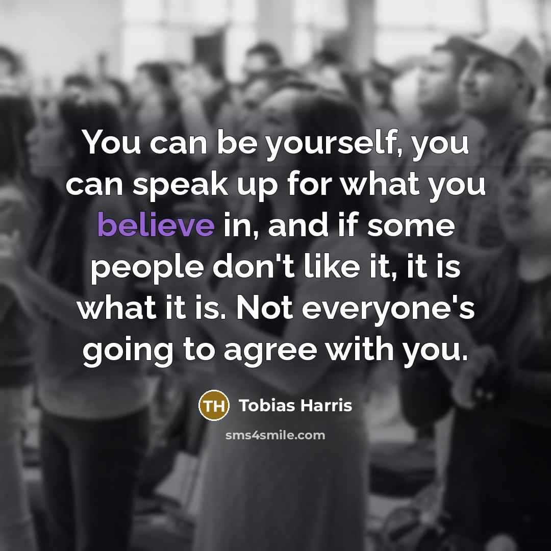 “You can be yourself, you can speak up for what…” quote by Tobias Harris