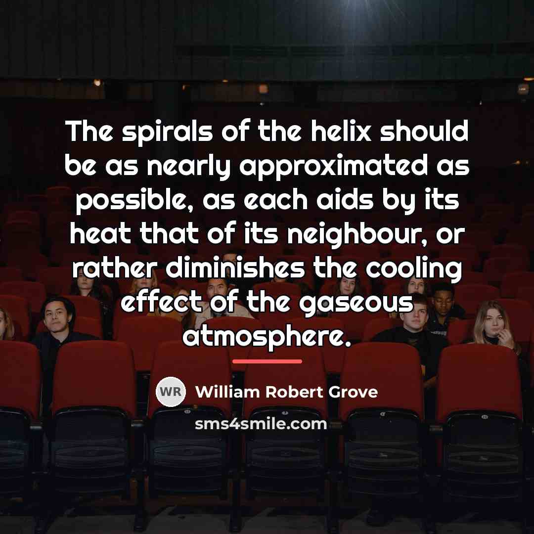 “The spirals of the helix should be as nearly approximated…” quote by William Robert Grove