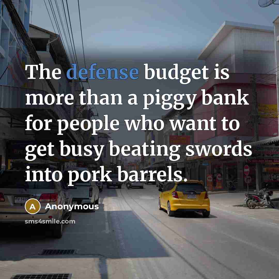 “The defense budget is more than a piggy bank for…” quote by Anonymous