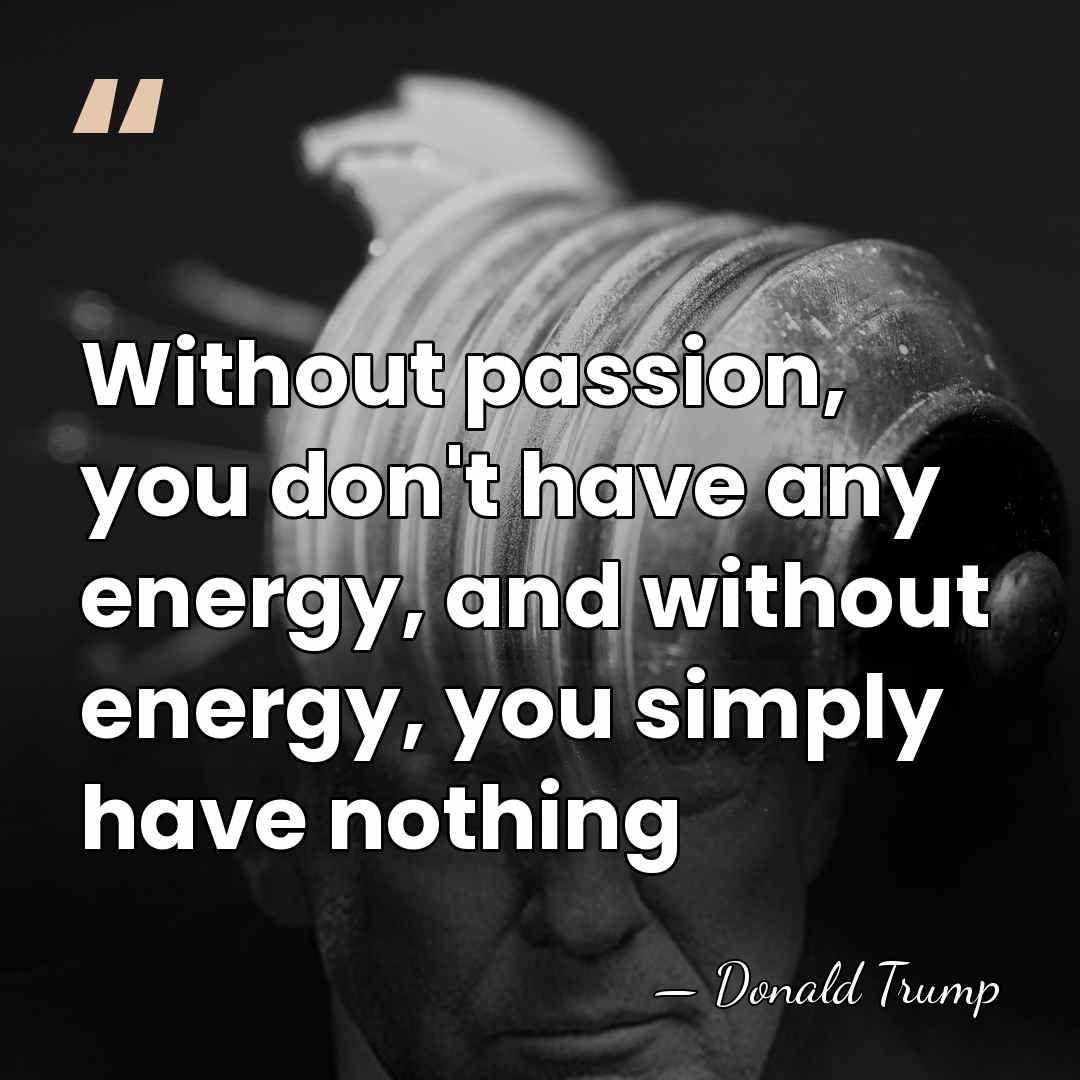 Without passion, you don't have any energy, and without energy, you simply&hellip; - Donald Trump