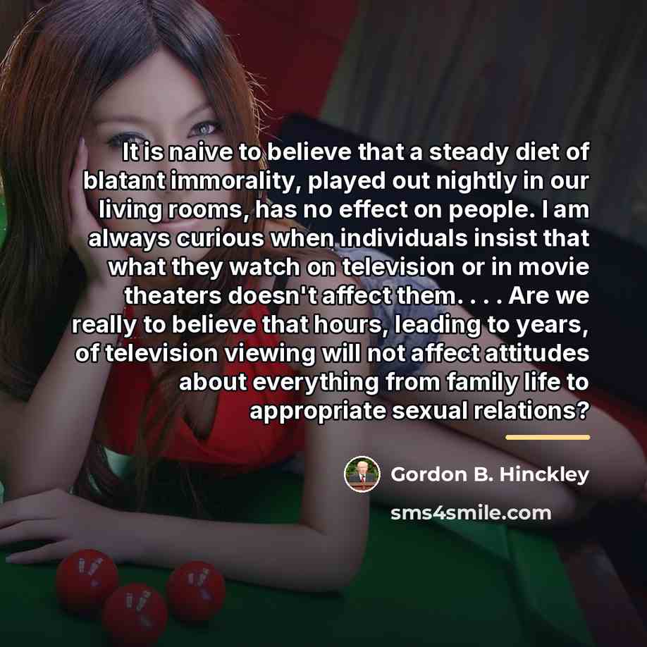 “It is naive to believe that a steady diet of…” quote by Gordon B. Hinckley