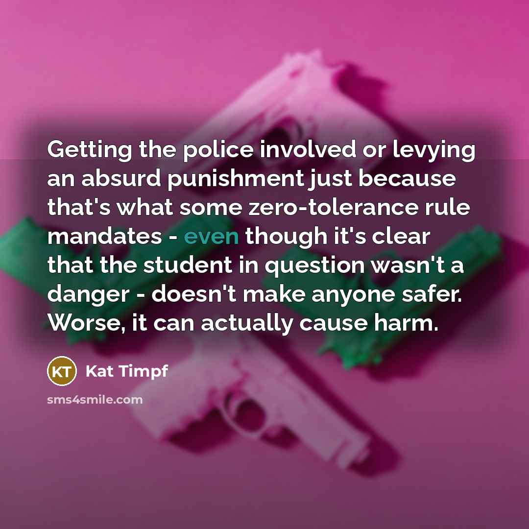 “Getting the police involved or levying an absurd punishment just…” quote by Kat Timpf