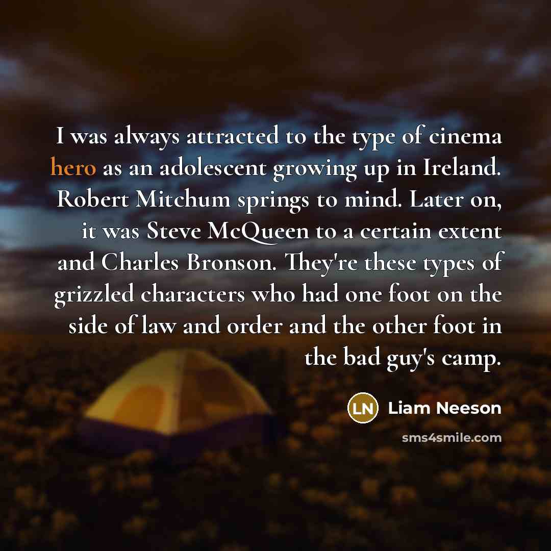 “I was always attracted to the type of cinema hero…” quote by Liam Neeson