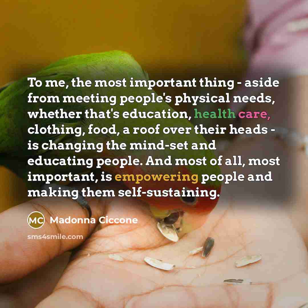 “To me, the most important thing - aside from meeting…” quote by Madonna Ciccone