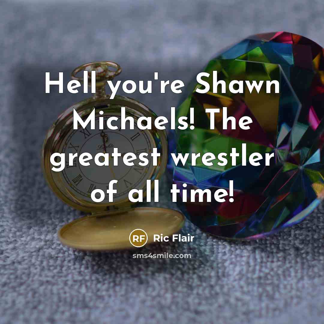 “Hell you're Shawn Michaels! The greatest wrestler of all time!…” quote by Ric Flair
