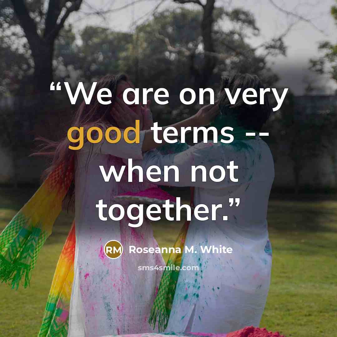 “We are on very good terms -- when not together.” quote by Roseanna M. White