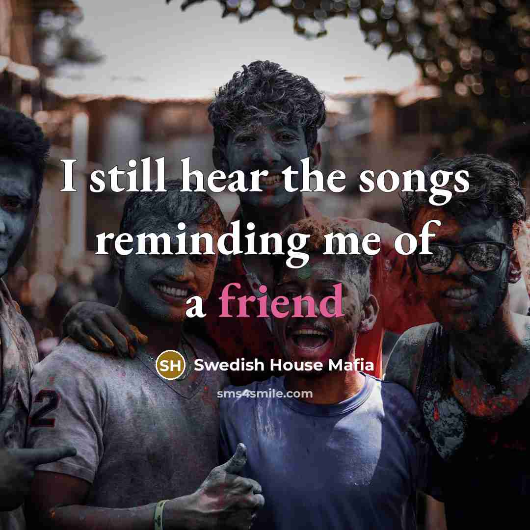 “I still hear the songs reminding me of a friend…” quote by Swedish House Mafia