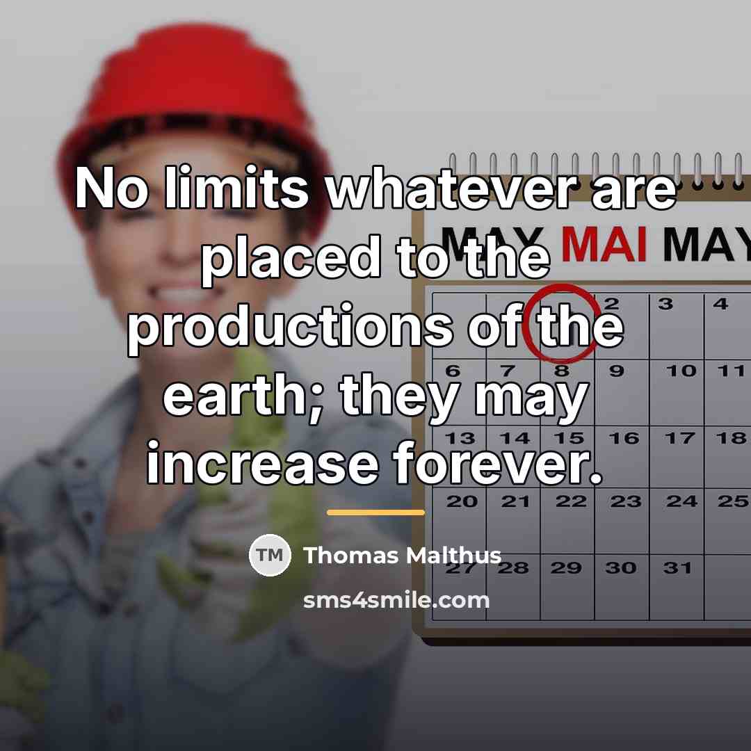“No limits whatever are placed to the productions of the…” quote by Thomas Malthus